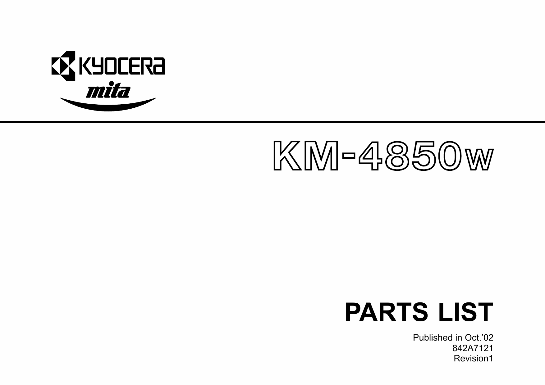 KYOCERA WideFormat KM-4850w Parts Manual-1